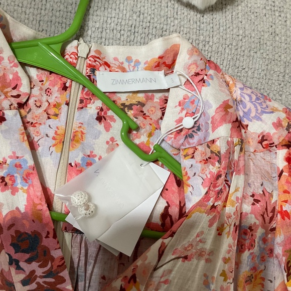 Zimmermann Devi Plunge Mini Dress AU 3. US Size 10 BNWT - Picture 6 of 15